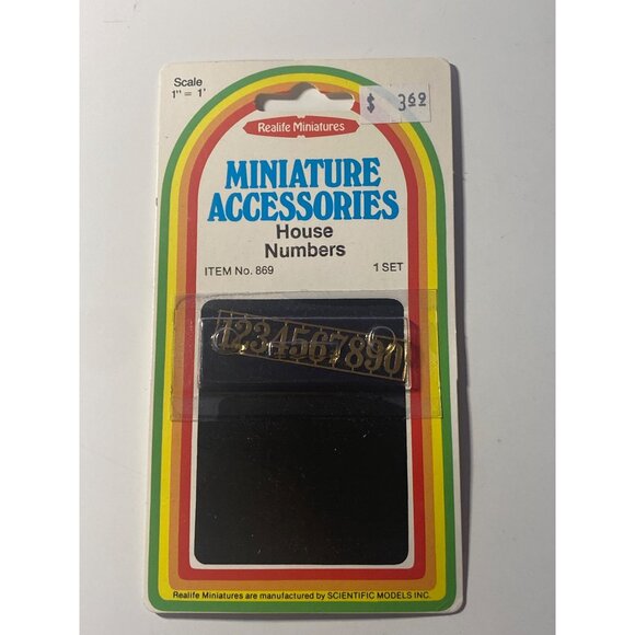 VTG Dollhouse Miniatures Door Knob House Numbers EagleDoor Knocker 4pc - Picture 5 of 12